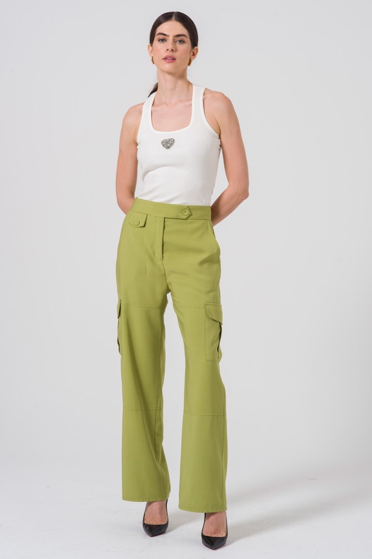 Calça verde top oliva feminina