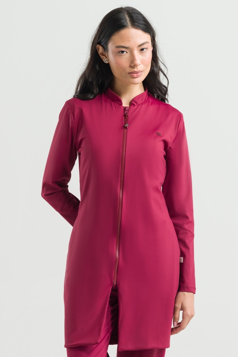 Burgundy lab coat hot sale