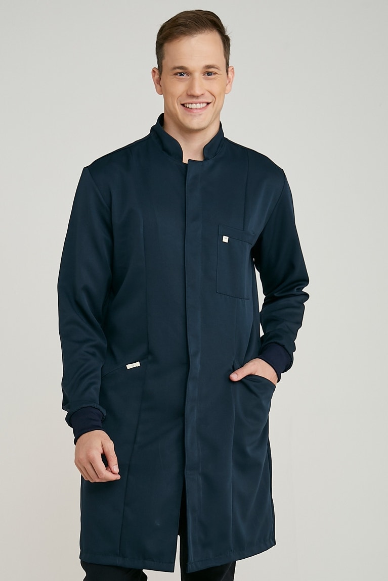 Side button lab coat shop