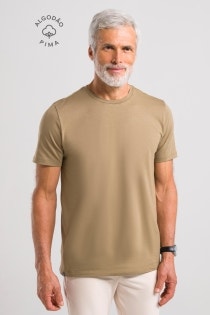 Camiseta Masculina Pima Cherie - Bege
