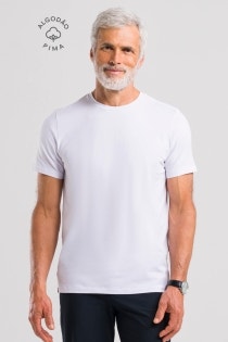 Camiseta Masculina Pima Cherie - Branca