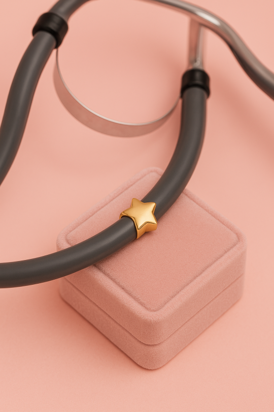Charm Para Estetoscópio Estrela - Dourado