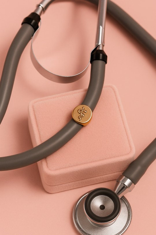Charm Para Estetoscópio Medicina - Dourado