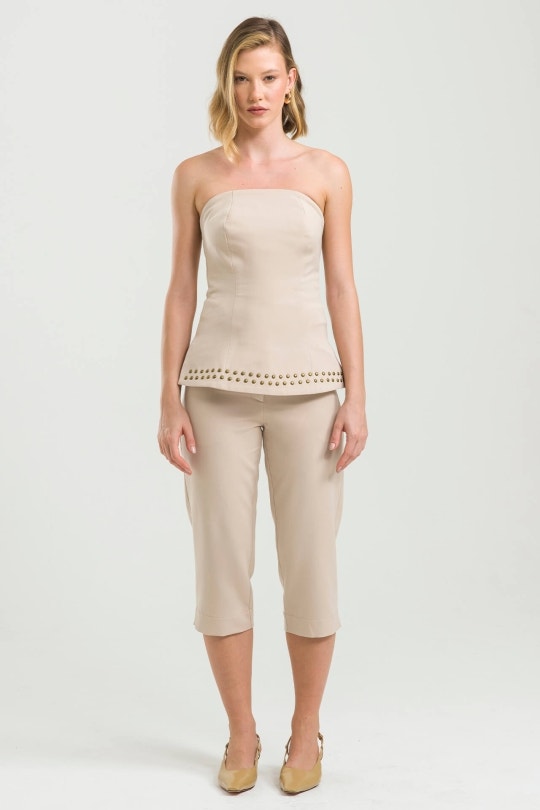 Calça Feminina Corsário Isa By CN - Areia