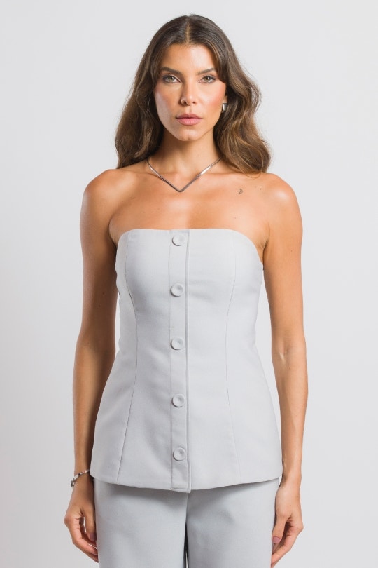 Corset Feminino Donna By CN - Cinza