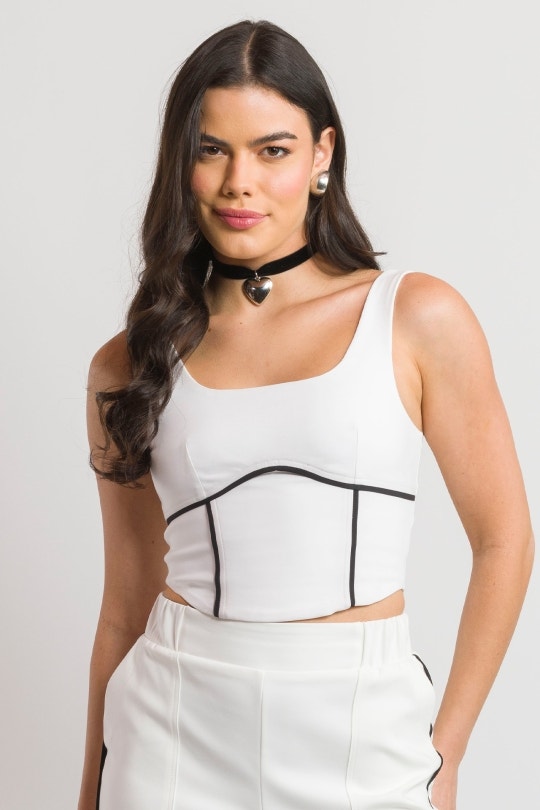 Cropped Feminino Bárbara By CN - Off White