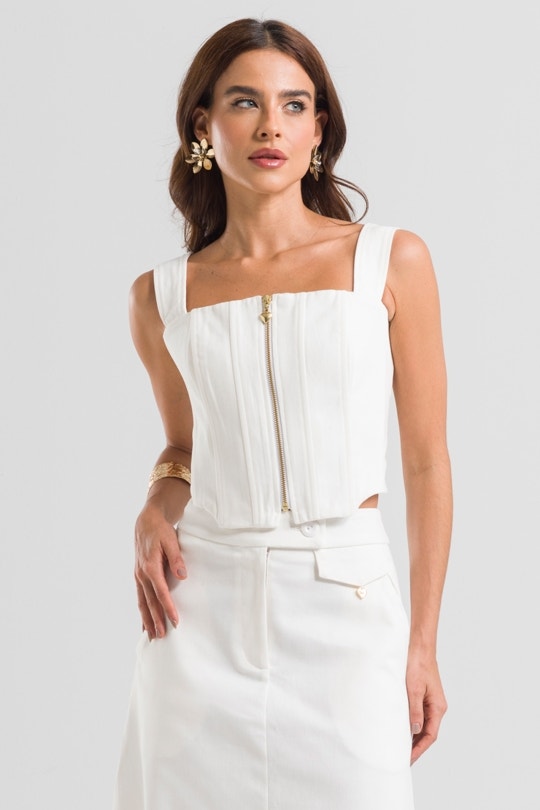 Cropped Feminino Sofia By CN - Off White