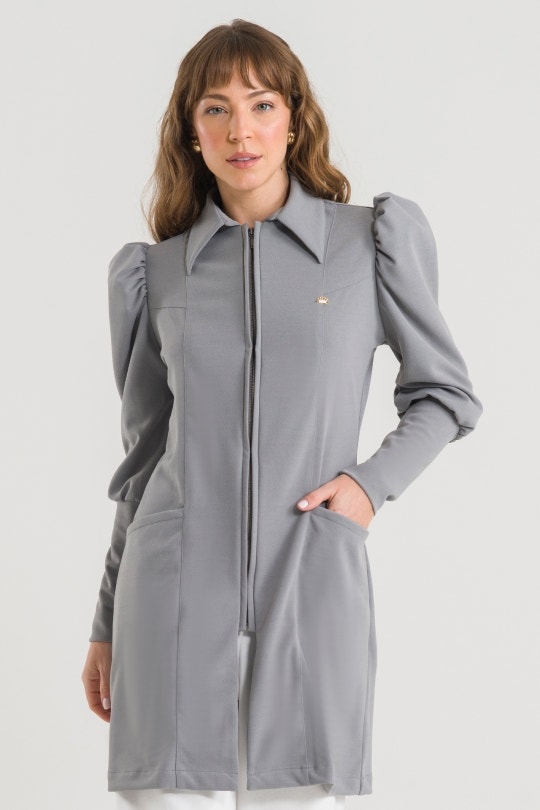 Jaleco Feminino Rebecca - Cinza