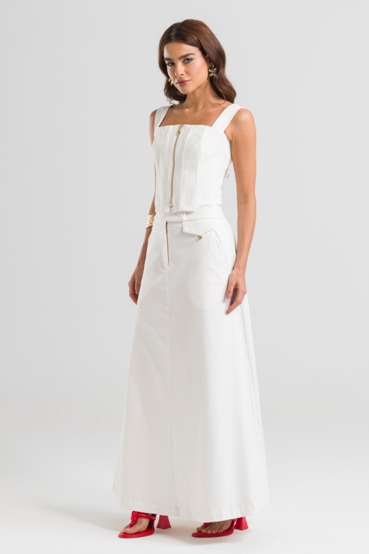 Saia Feminina Sofia By CN - Off White
