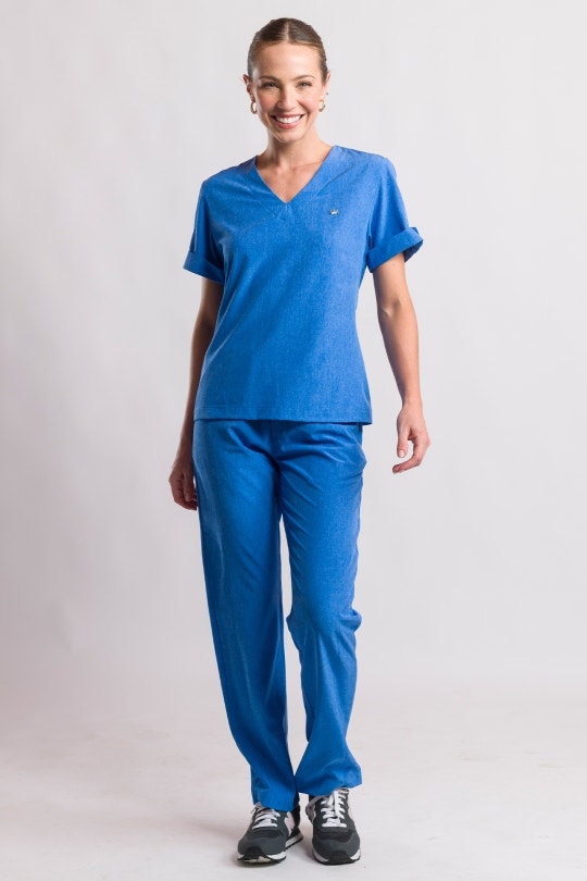 Scrub Feminino Easy - Azul