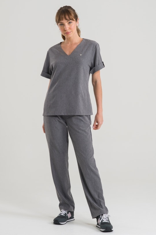 Scrub Feminino Easy - Cinza Chumbo