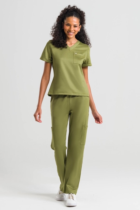 Scrub Feminino Soft - Verde Militar
