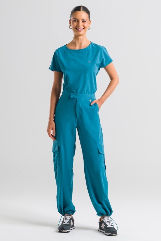 Scrub Feminino Urban Cherie 10 anos - Azul