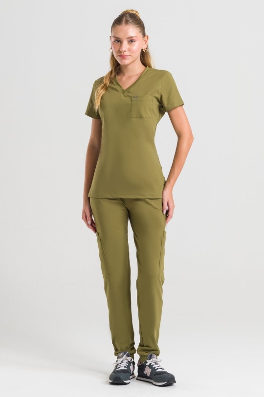 Scrub Feminino Way - Verde Militar
