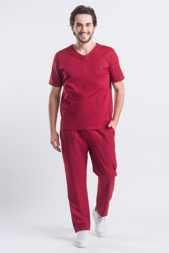 Men's New Basic Scrub - Marsala