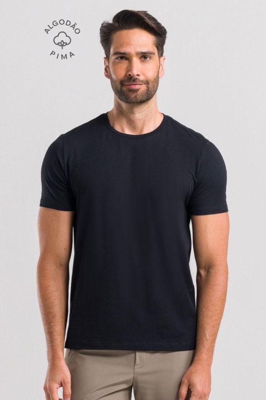 Camiseta Masculina Pima Cherie - Preta