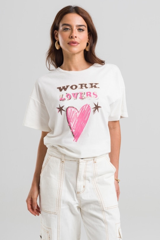 T-Shirt Feminina Ema By CN - Off White
