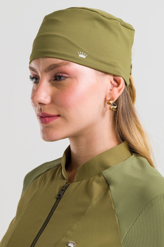 Touca Feminina Stretch - Verde Militar