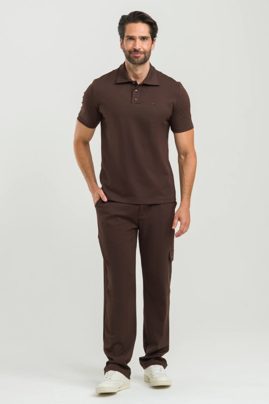 Scrub Masculino Polo - Marrom